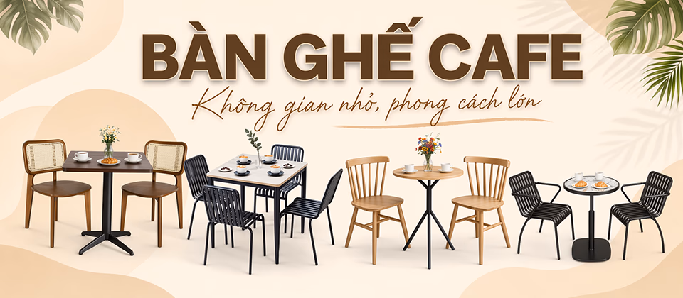 Ban ghe cafe ngoai troi