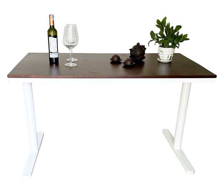 Bàn cafe chữ nhật chân sắt mặt gỗ cao su Xưởng Mộc HACHI