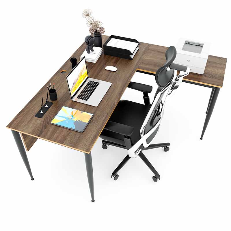 bàn giám đốc gỗ công nghiệp chữ L Xưởng Mộc HACHI