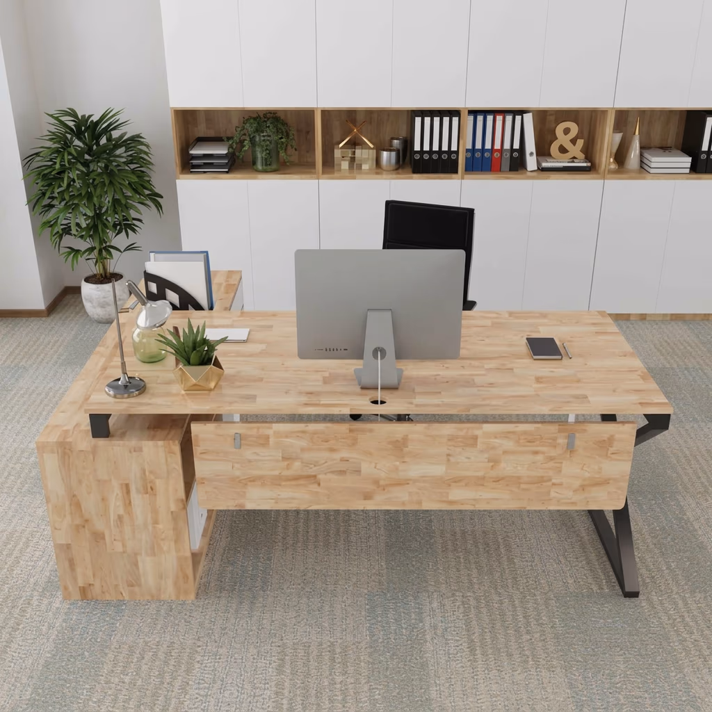 bàn giám đốc gác tủ chân bàn hệ Xconcept
