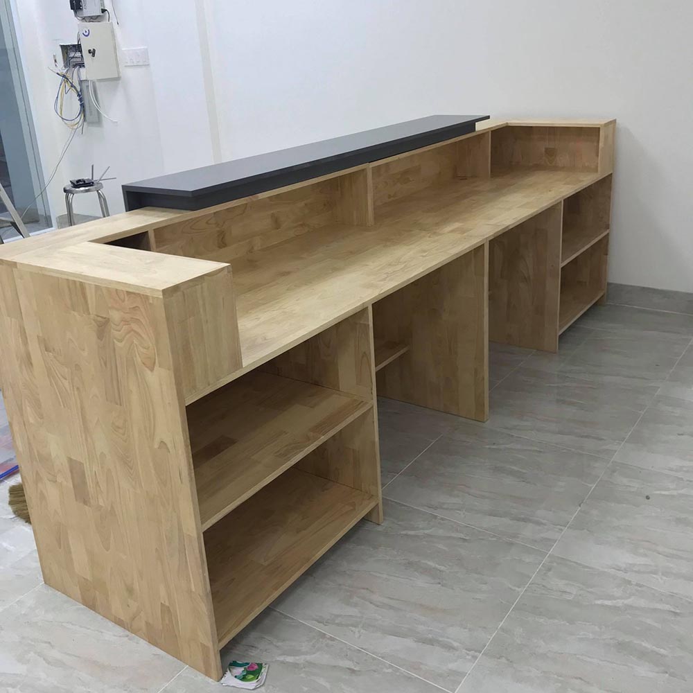 Mẫu quầy lễ tân thẳng hiện đại Xưởng Mộc HACHI