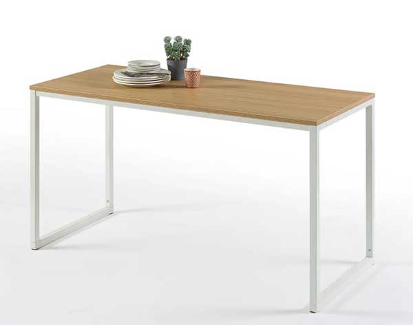 Bàn ăn chữ nhật chân sắt mặt gỗ đơn giản kích thước 140x80cm