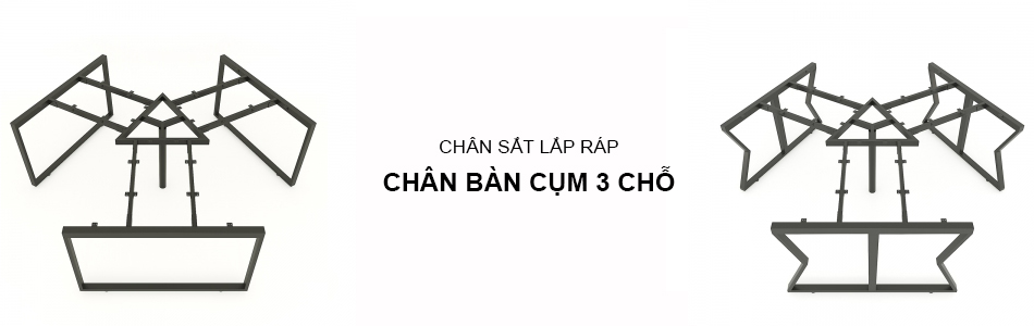 chân bàn cụm 3 chỗ ngồi