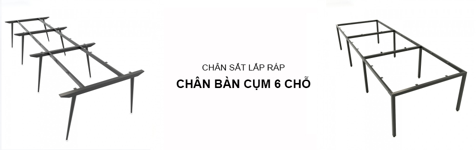 chân sắt bàn cụm 6 Xưởng Mộc HACHI