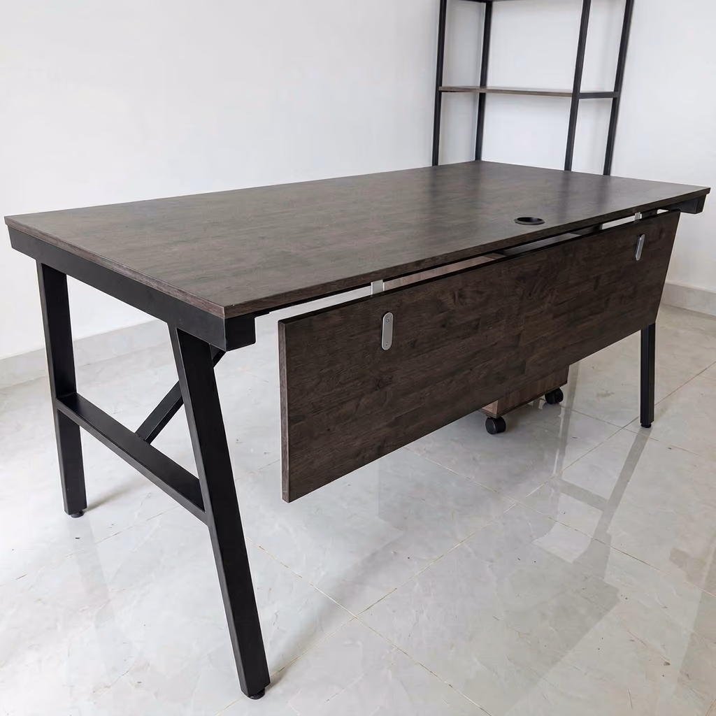 bàn gíam đốc tối giản mặt gỗ chân sắt Xưởng Mộc HACHI