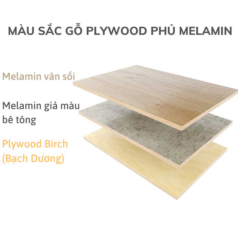 bảng màu gỗ plywood phủ melamin của Xưởng Mộc HACHI