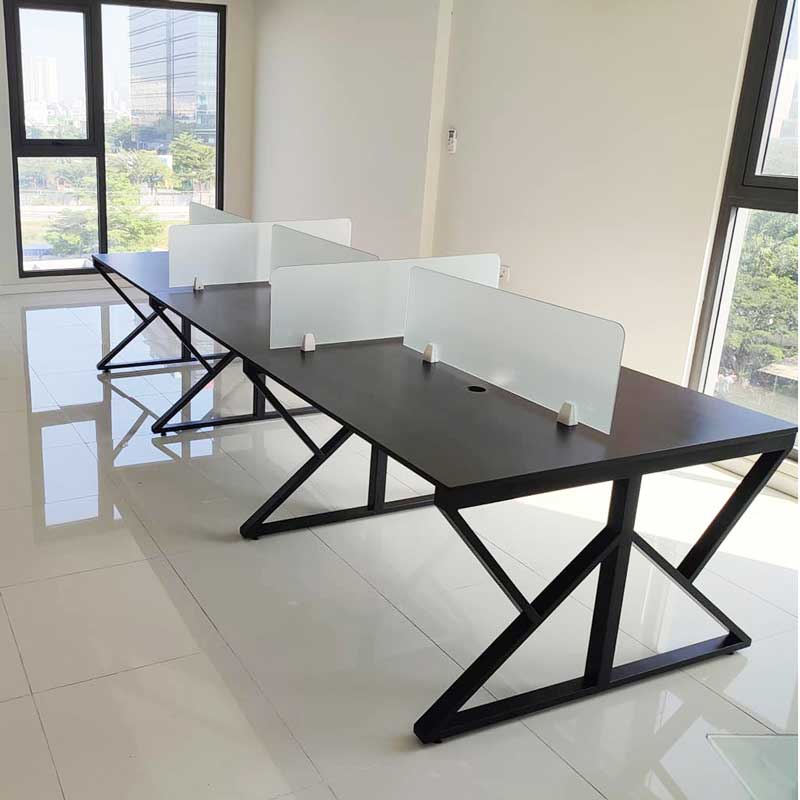 bàn làm việc cum 6 full đen