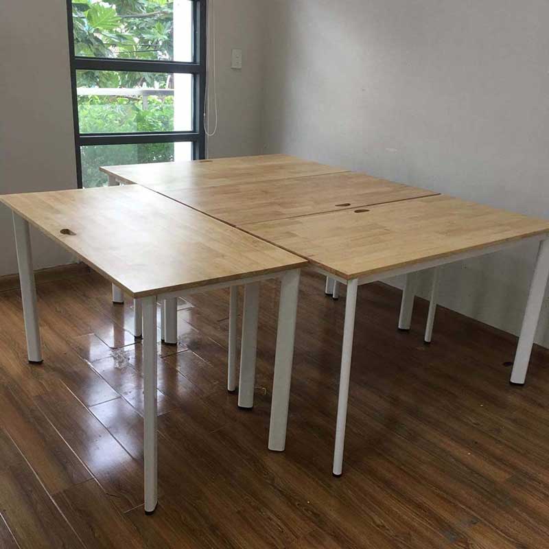 bàn làm việc chân sắt ovall