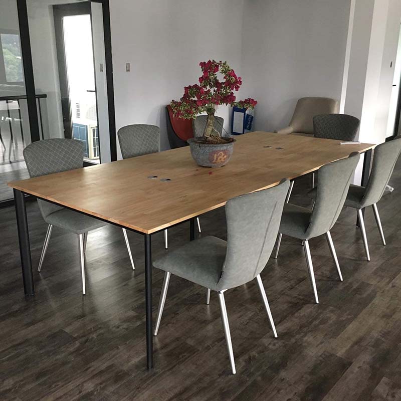 bàn họp chân sắt ovall