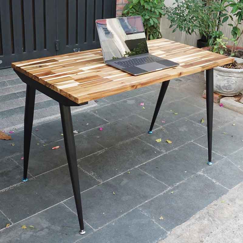 bàn làm việc đơn giản mặt gỗ châ sắt côn Xưởng Mộc HACHI