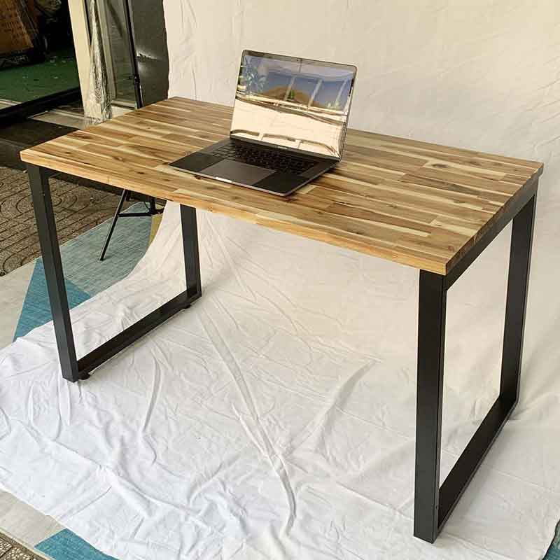 bàn làm việc đơn giản mặt gỗ chân sắt Xưởng Mộc HACHI