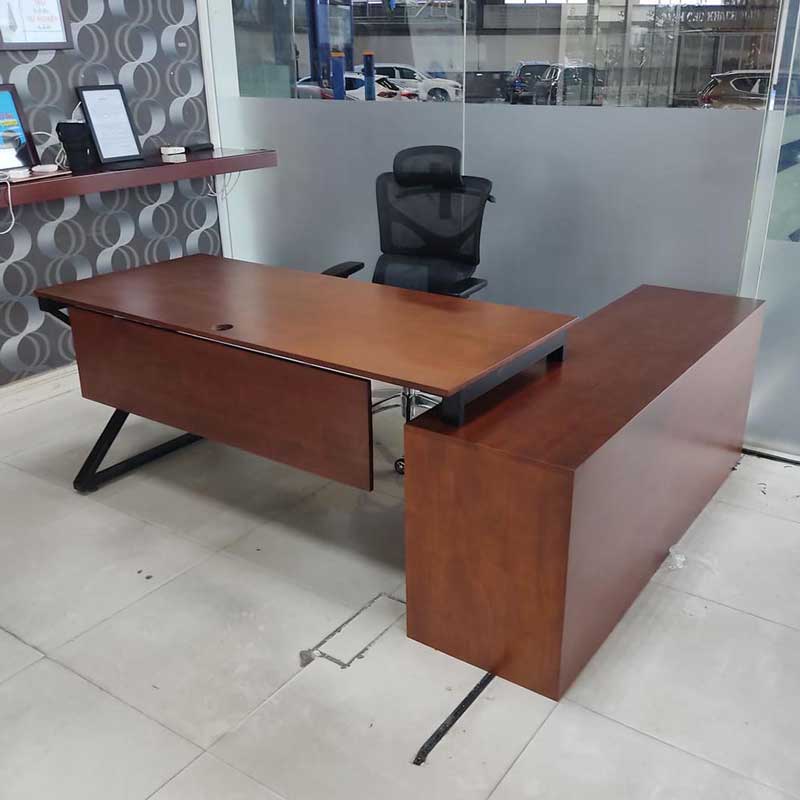 bàn giám đốc chân ban kết hợp tủ Xưởng Mộc HACHI