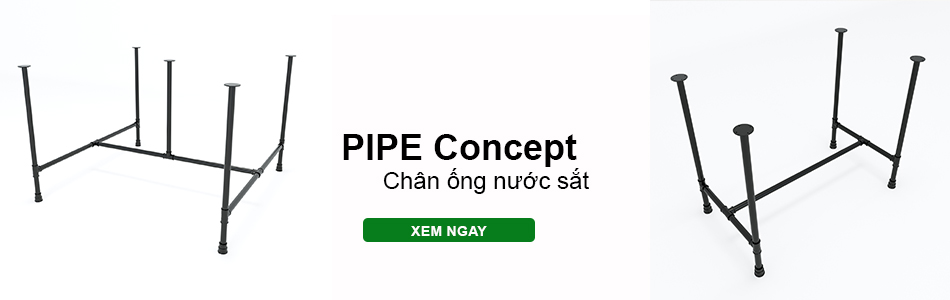 chân bàn sắt ống nước Xưởng Mộc HACHI