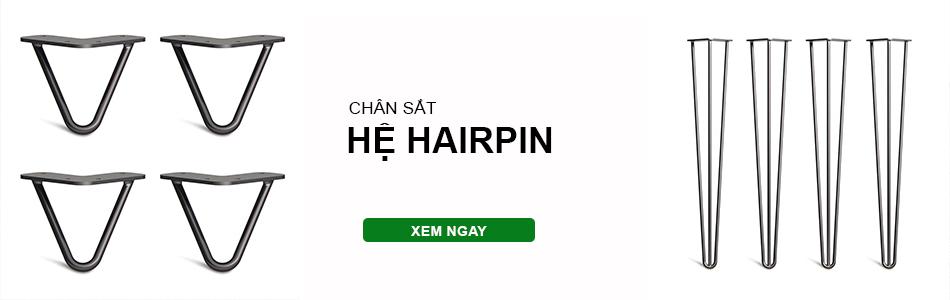Chân bàn sắt hệ hairpin Xưởng Mộc HACHI