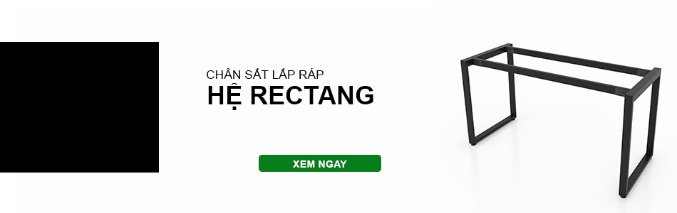 Chân sắt hình chữ nhật lắp ráp Xưởng Mộc HACHI