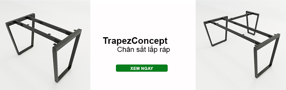 Chân bàn sắt hệ Trapez lắp ráp Xưởng Mộc HACHI