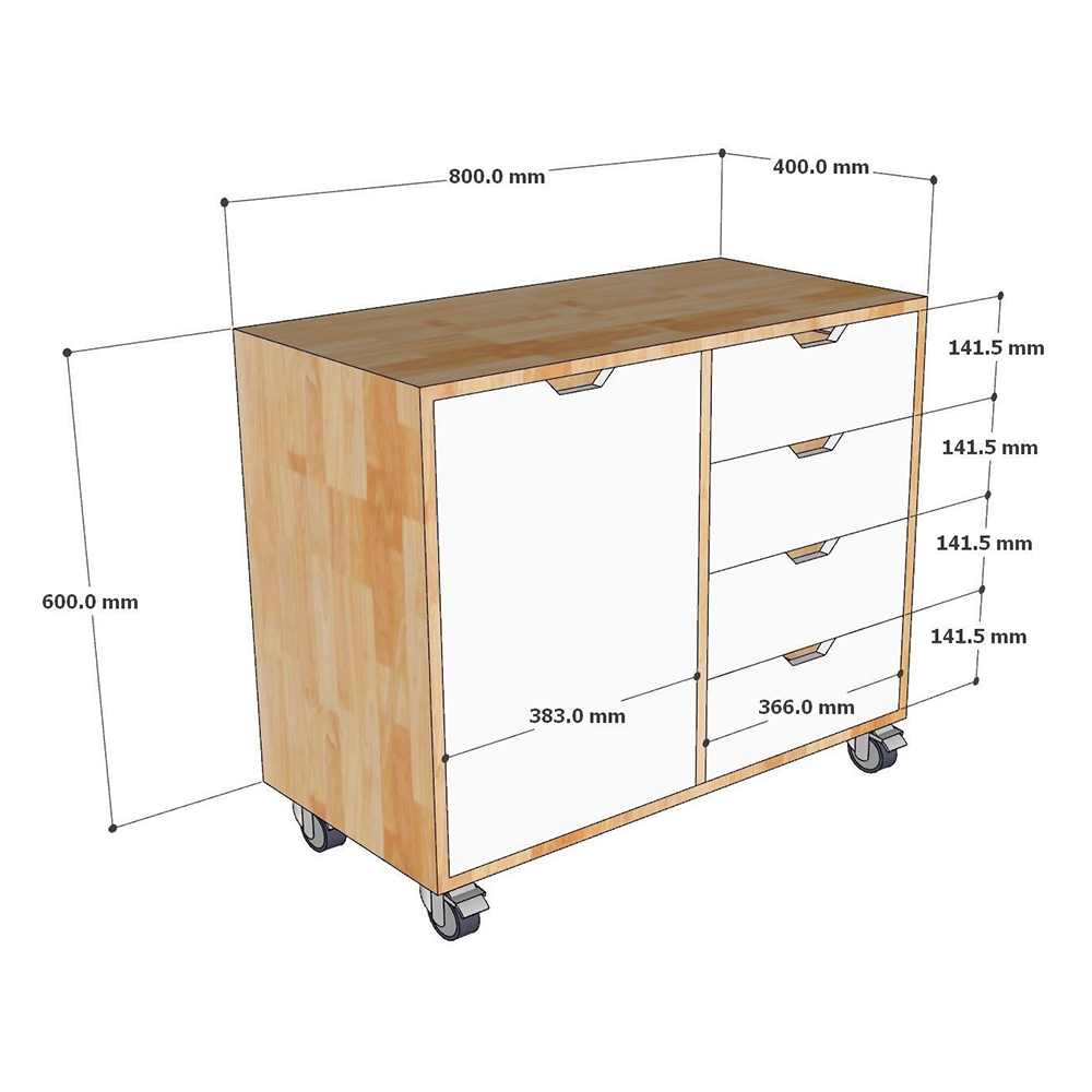 Tủ hồ sơ di động ngang 80cm