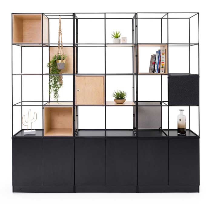 tủ hồ sơ kết hợp kệ trang trí