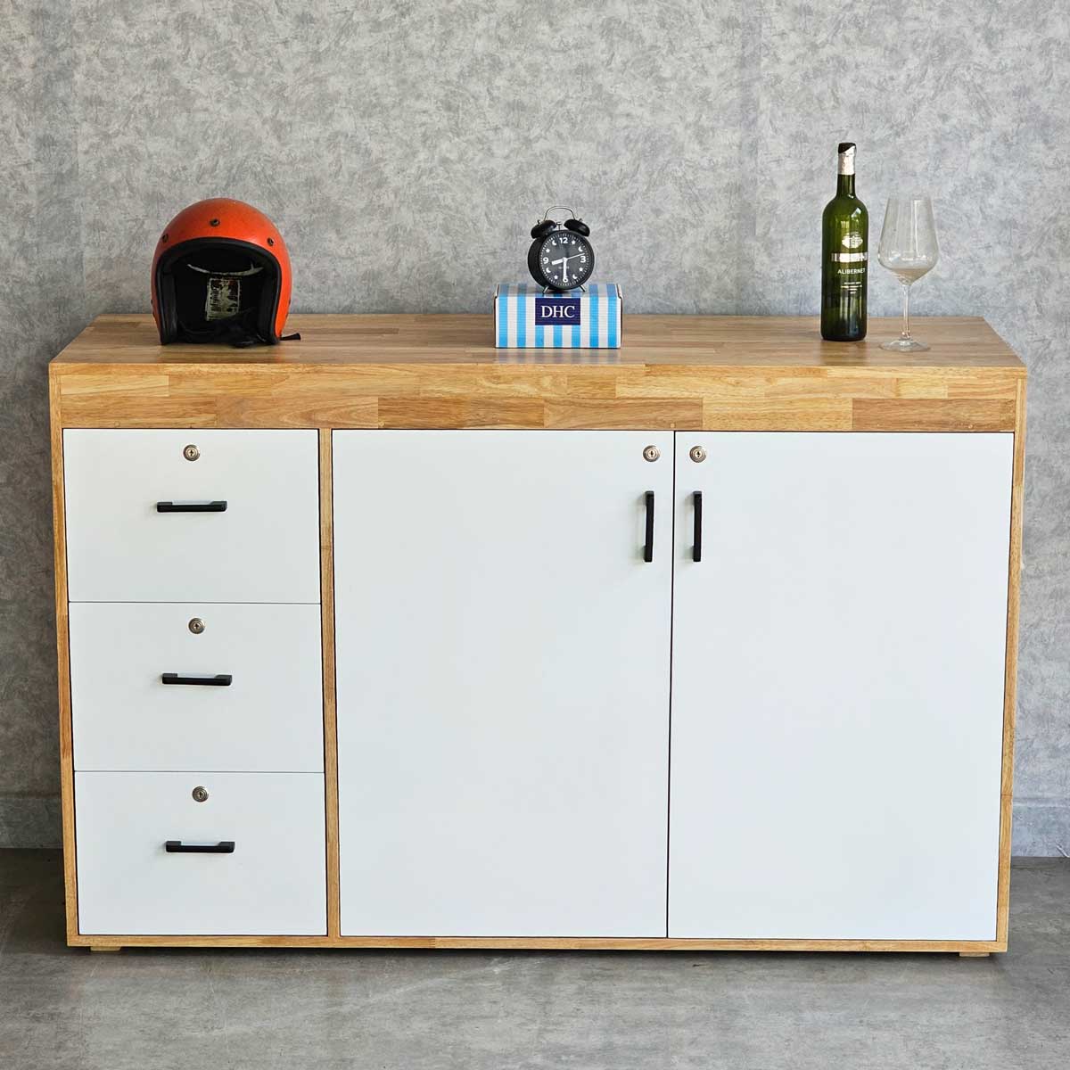 Tủ hồ sơ thấp gỗ tự nhiên