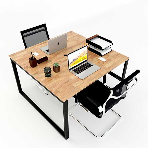 Bàn cụm 2 chỗ ngồi đối diện 120x120cm hệ Rectang