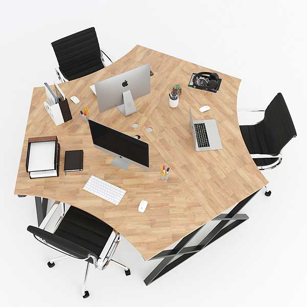 Bàn cụm 3 chỗ ngồi chân hệ Xconcept