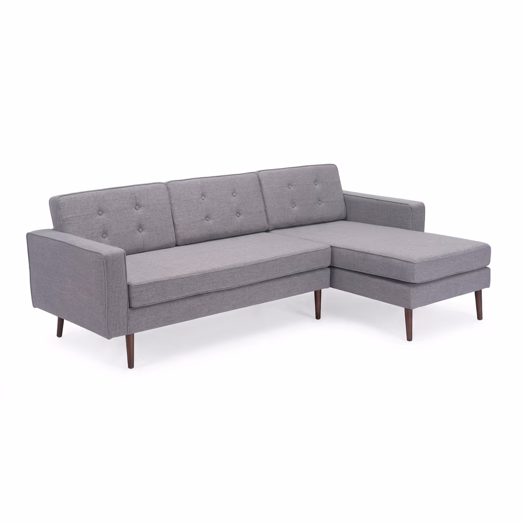sofa góc l màu xám