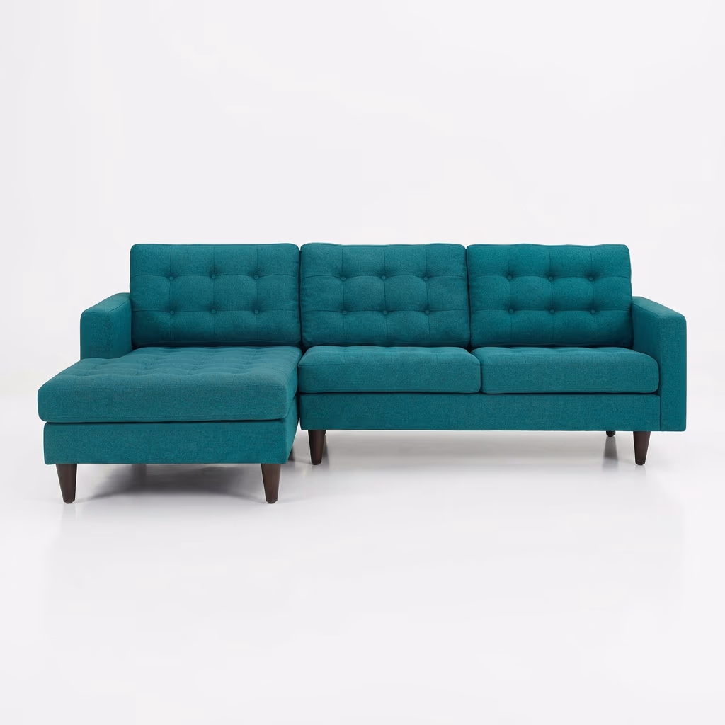 sofa gó L màu xan