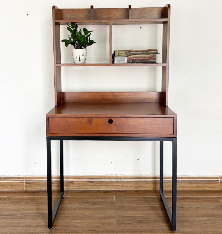 Bàn làm việc Mini 100x50cm kết hợp với kệ sách phía trên