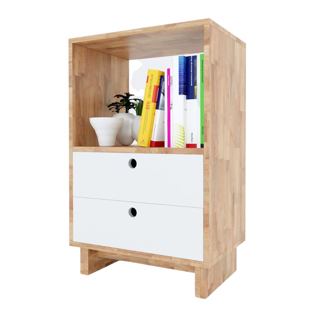 Tủ đầu giường liền giá sách