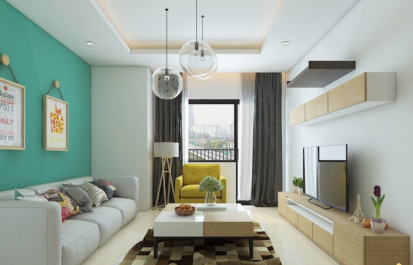 phòng khách được trang trí thêm phụ kiện nội thất Xưởng Mộc HACHI