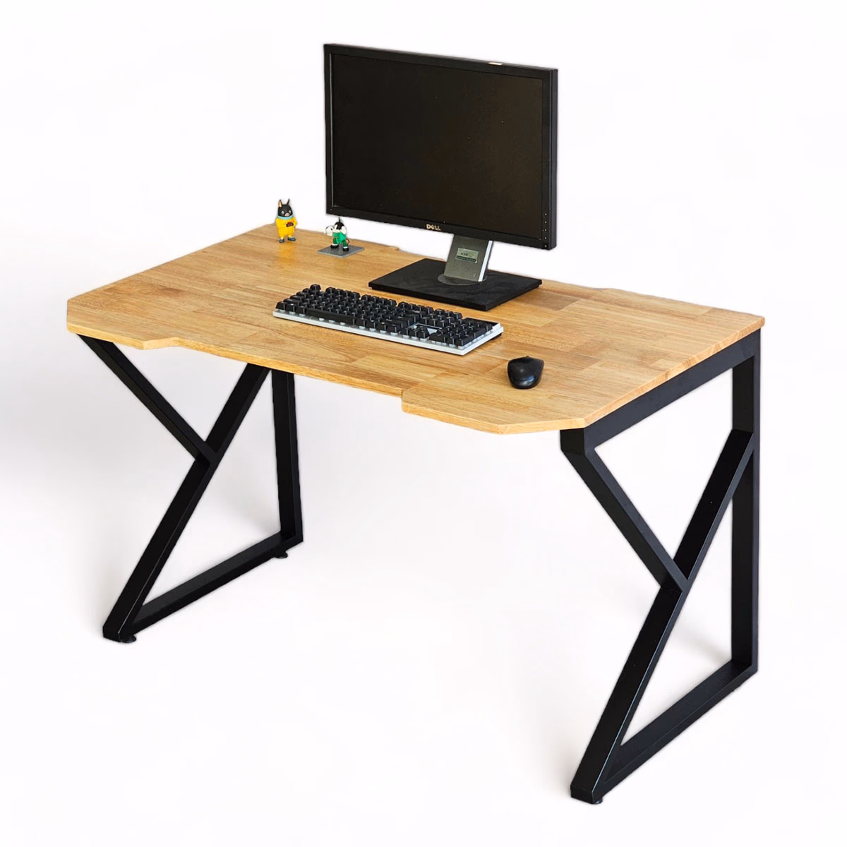 Bàn Gaming 120x70cm gỗ cao su chân sắt chữ K lắp ráp - HC-BGM-0039