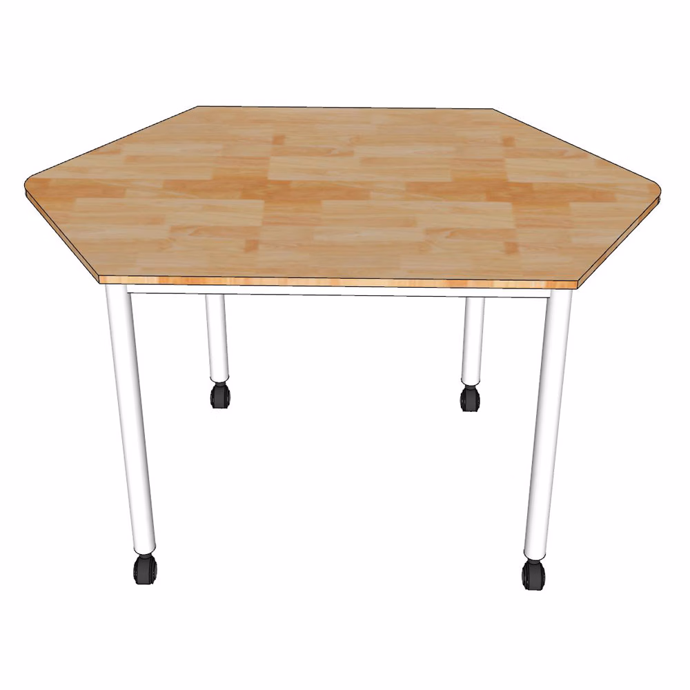 Cụm 4 bàn di động FOS hình thoi 197x180cm gỗ cao su - HC-HBA-0011